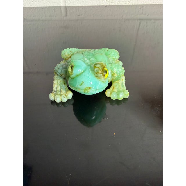 Vintage Hand Carved Chrysoprase Semi Precious Stone, Frog For Sale In Baltimore - Image 6 of 6