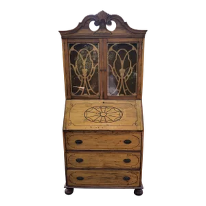 Vintage Secretary With 3 Drawers and Shelves on Top