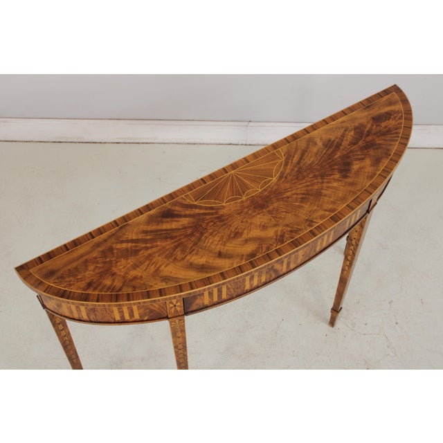 Theodore Alexander Inlaid Demilune Table For Sale - Image 10 of 18