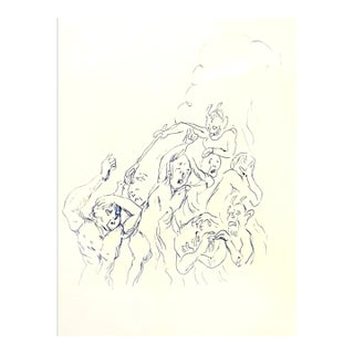 Tsuhugaru Foujita - Fear - Original Drawing 1957 For Sale