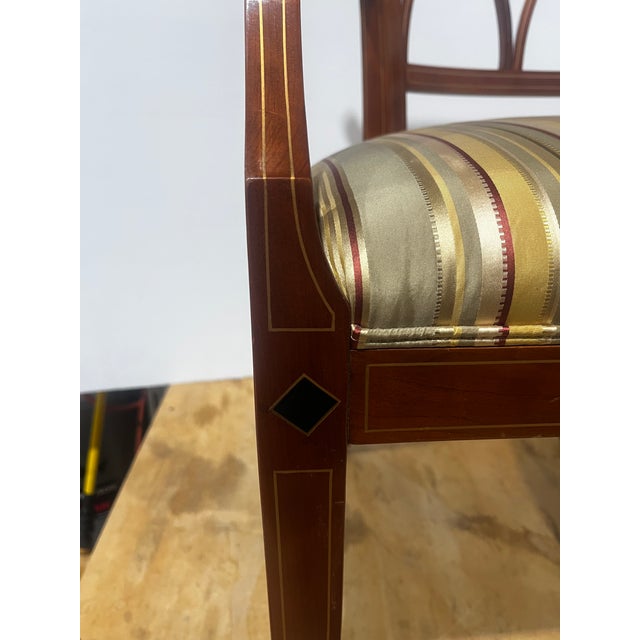 Late 20th Century Pair of John Widdicomb Model 5572 Inlaid Mahogany Federal-Style Armchairs For Sale - Image 9 of 9