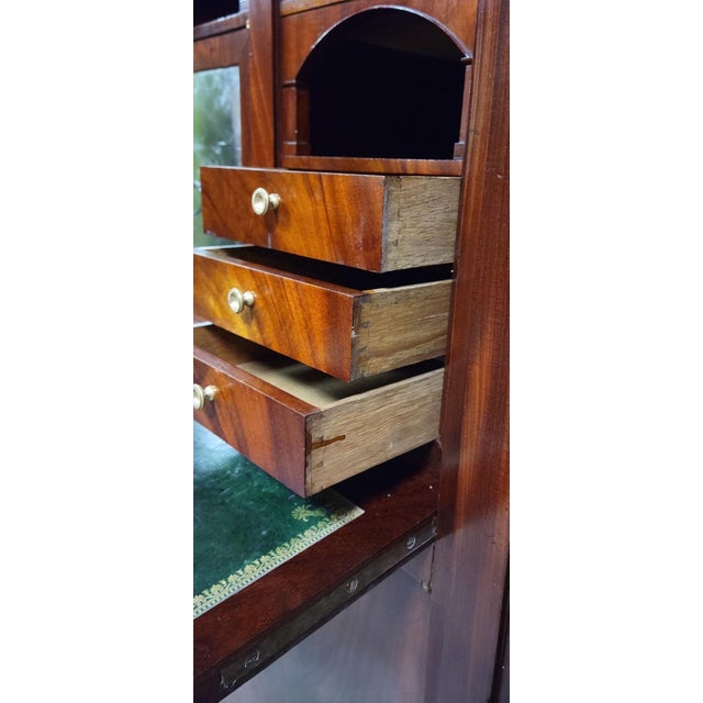 Empire Four-Column Secretaire in Flame Mahogany with Gilt Bronze Mounts For Sale - Image 4 of 13