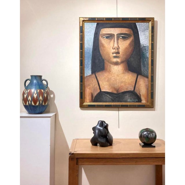 Oleg Zinger, Portrait of a Woman, 1980s, Oil Painting on Canvas For Sale - Image 4 of 5