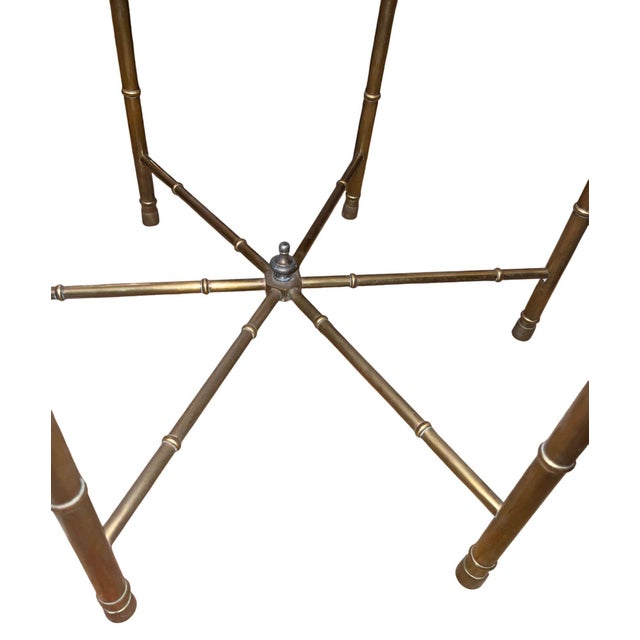 Metal Pair of Attributed Mastercraft Brass Bamboo Form Side Tables. u.s.a. 1970's. For Sale - Image 7 of 9