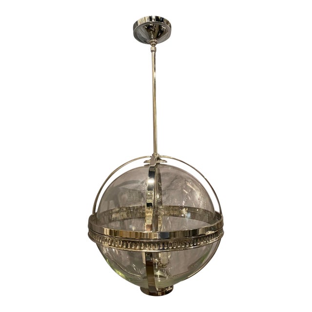 1930s French Nickel Plated Light Fixture For Sale