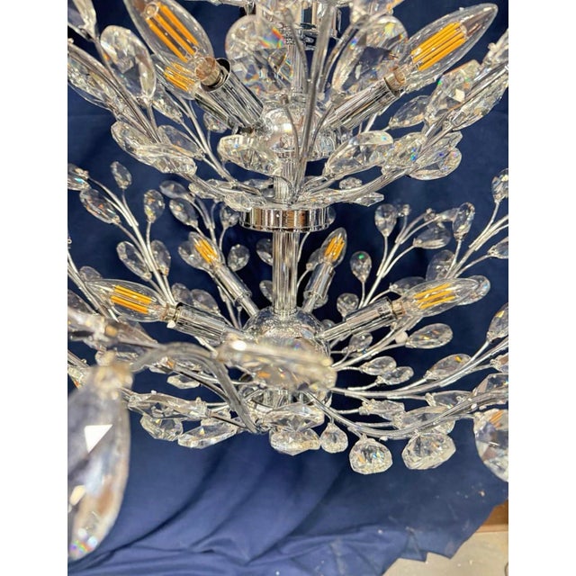 Silver James Moder Crystal Chandelier For Sale - Image 8 of 11