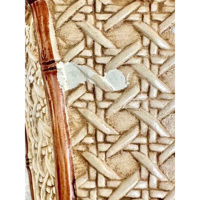 Vintage Faux Bamboo Lidded Container For Sale In New Orleans - Image 6 of 10