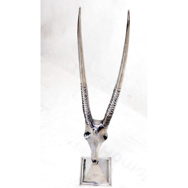 Very nice polished aluminum sculpture of a gazelle by Arthur Court. Measure: 60" tall.