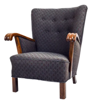 1950s Danish Wingback Armchair in the Style of Alfred Christensen