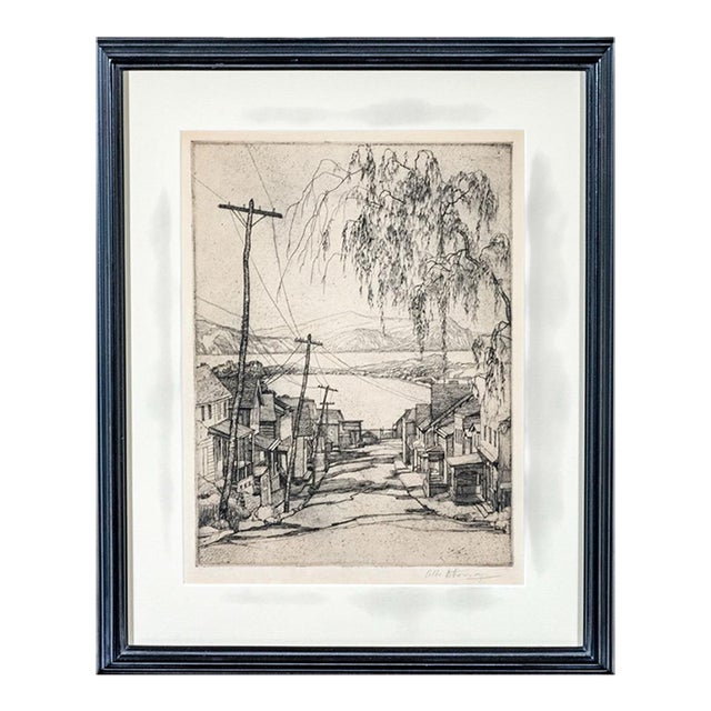Abbo Ostrowsky Signed Etching Croton on Hudson Circa 1931 For Sale
