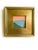 Two original mini paintings by Jessalin Beutler in a set with matching gold frames. Artwork is acrylic and collage on...