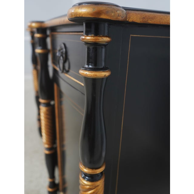 1990s Hickory White Co Regency Style Black & Gold Sideboard For Sale - Image 15 of 18
