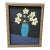 Large Original Primitive Painting of Cheerful Flowers in a Blue Vase For Sale