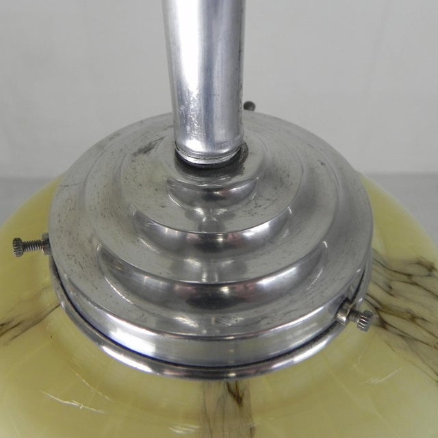 Art Deco Pendant Lamp with Marbled Glass Shade, 1930s For Sale - Image 16 of 17
