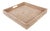 Artifacts Rattan Square Ottoman Tray with Cutout Handles in White Wash - 20" For Sale