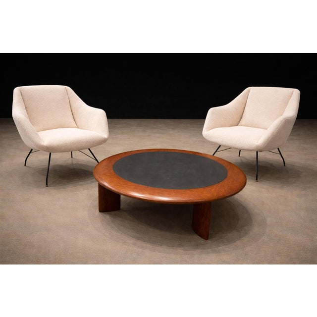 This sculptural round coffee table embodies the quiet confidence and material richness that define Brazilian Modern design...