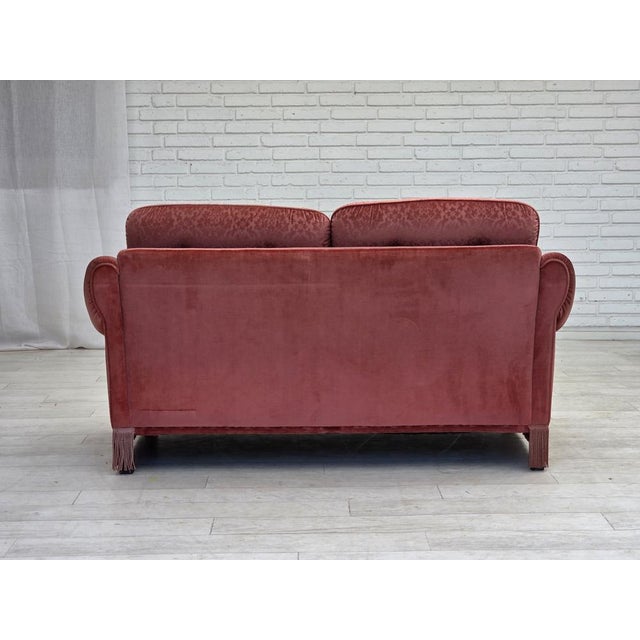 Scandinavian 2-Seater Sofa in Pink Furniture Velour, 1980s For Sale - Image 12 of 17