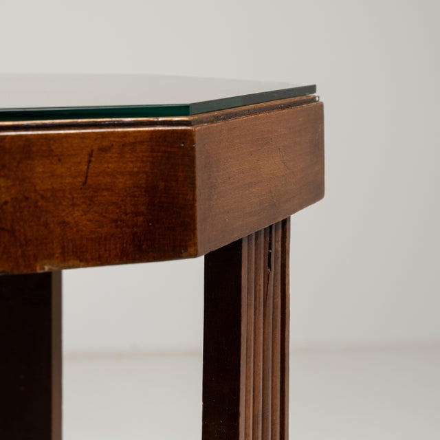 Art Deco 1920s France Art Deco Amber Glass Side Table For Sale - Image 3 of 15