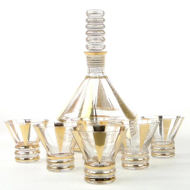1950s Former Czechoslovakian Pop Art Liquor Set from Kamenicky Senov, 1950s, Set of 7 For Sale - Image 5 of 10