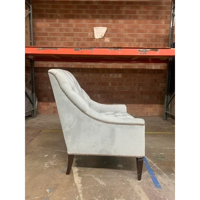 Gray Caracole Transitional Accent Chair in Gray With Tufted Upholstery & Nailhead Trim For Sale - Image 8 of 9
