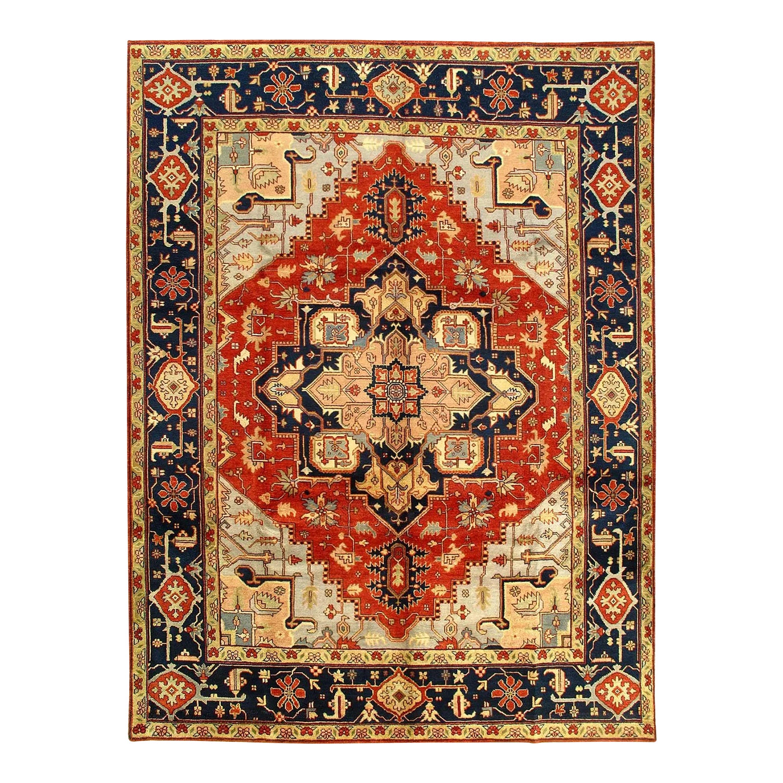 2020s Fine Hand Knotted Persian Serapi Design | Chairish