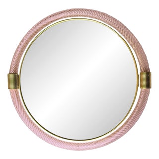 Round Torchon-Torciglione Murano Glass Mirror by Simoeng For Sale