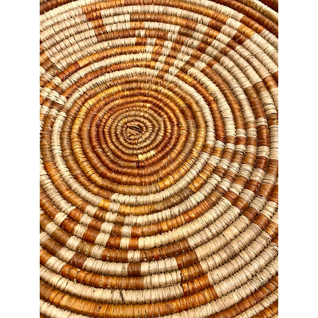 Ralph Lauren Vintage Large Size Southwest Style Coiled Reed Basket With Geometric Pattern 26” Diameter For Sale - Image 4 of 11