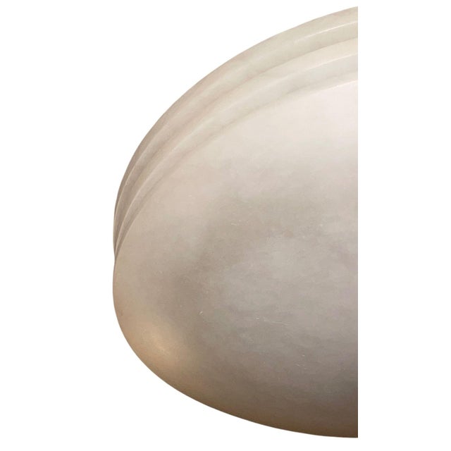 Set of Three Alabaster Flush Mount Ceiling Lights. u.s.a. Mid-20th Century. For Sale - Image 4 of 7