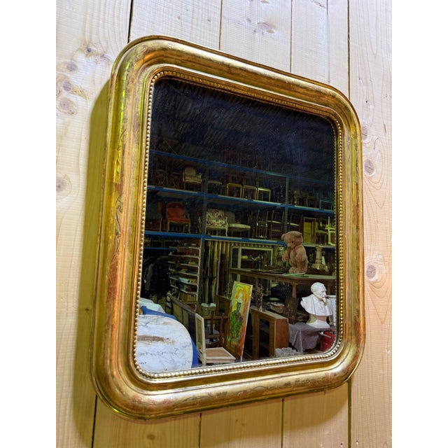 Wood 19th Century Louis XVI Stuccoed Wood Gilded with Gold Leaf Wall Mirror For Sale - Image 7 of 7