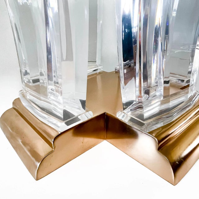 Jeffrey Bigelow Lucite and Bronze Foyer / Center / Dining Table For Sale In New York - Image 6 of 8