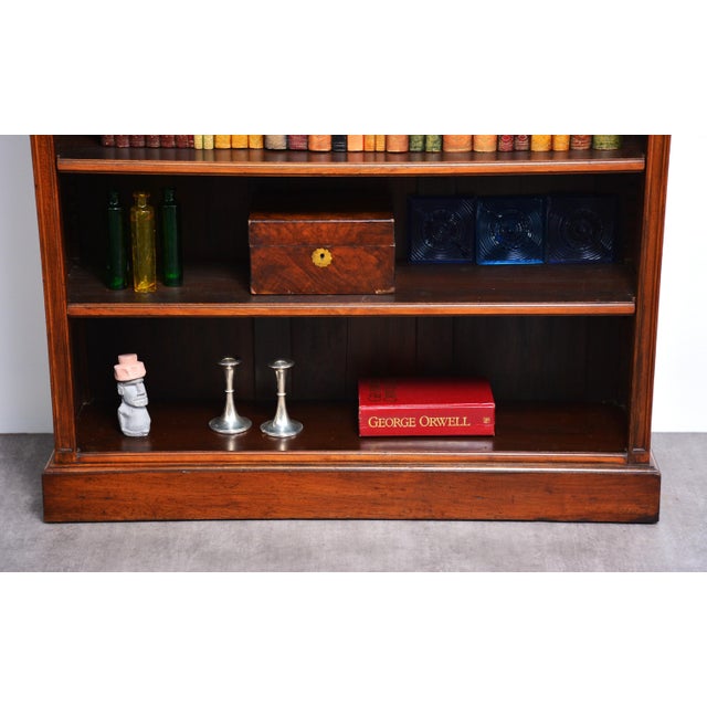 Antique Victorian Walnut Open Bookcase with Adjustable Shelves, 1880 For Sale - Image 16 of 18