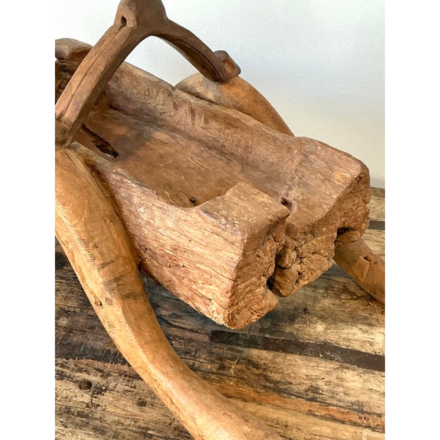 This exceptional 18th-century primitive vessel is a sculptural marvel of early European rural life. Hand-carved from a...