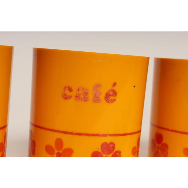 Vintage French Orange Melamine Ten Piece Canister / Spice Set by Sitap For Sale - Image 10 of 18