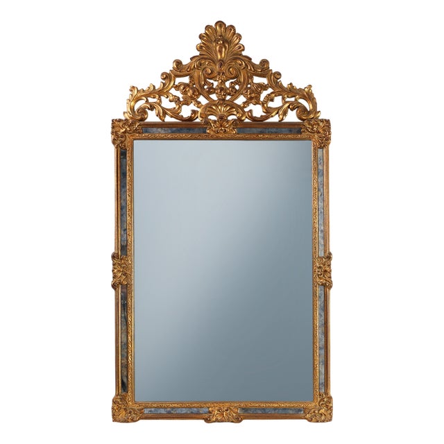 20th Century Baroque Revival Mirror in Gilded Resin from Deknudt, Belgium, 1950s For Sale