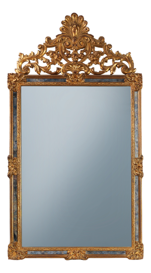 20th Century Baroque Revival Mirror in Gilded Resin from Deknudt, Belgium, 1950s