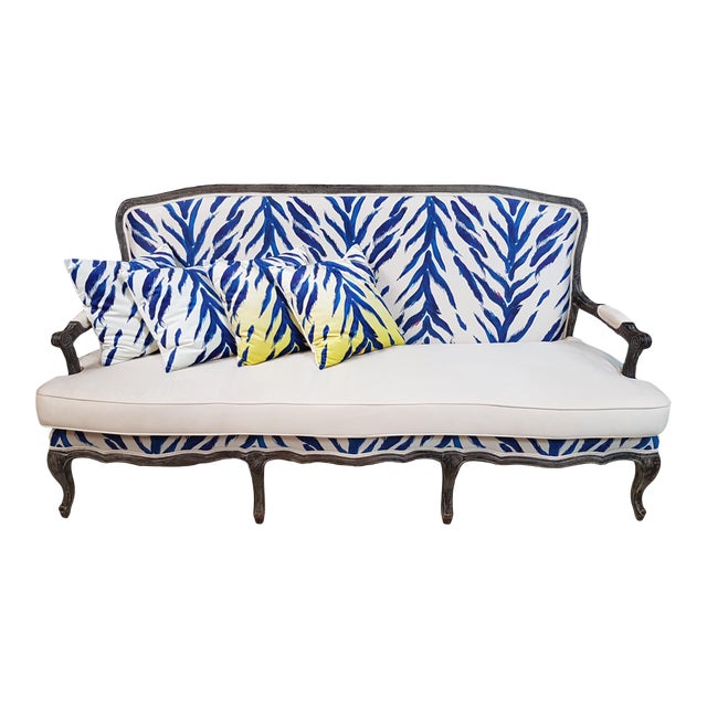 Vintissimo Louis XV Style Baroque Sofa Reupholstered Custom Design For Sale