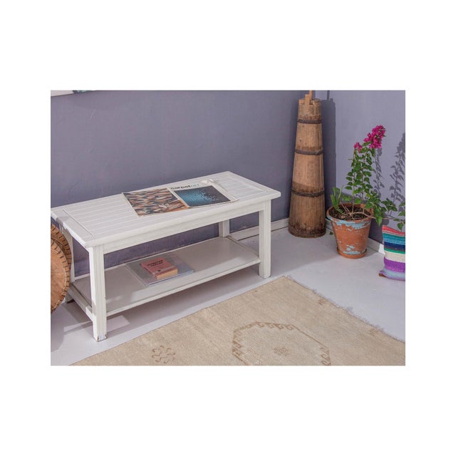 Small Vintage Washed Out Wool Rug - 3`6" X 4`11" For Sale - Image 4 of 6