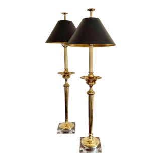 Pair of 1980s Italian Buffet Lamps For Sale