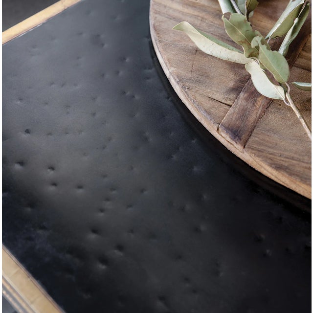 Matthew Izzo Home Avignon Hand Hammered Iron Bistro Table With Cast Iron Base - 32"w For Sale - Image 4 of 5