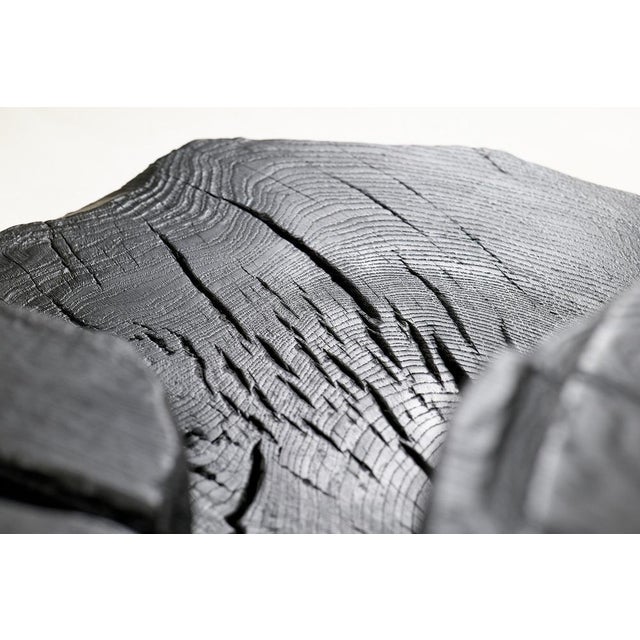 Sculptural Rustic Coffee Table in Burnt Black Wood by Logniture For Sale - Image 6 of 18