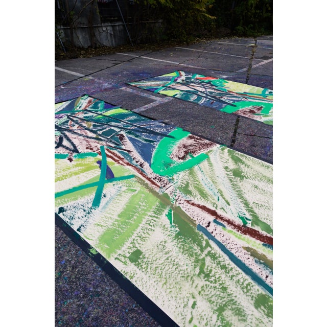 "Mirrored Palms" Large Abstract Acrylic Painting by Simon Findlay For Sale - Image 12 of 18