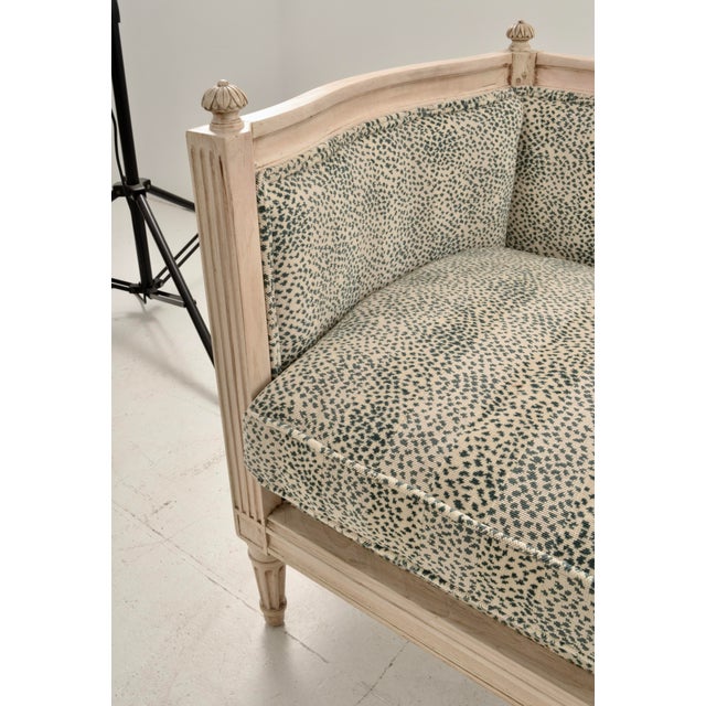 Off-white Petite Louis XVI Style Loveseat, France C 1920s For Sale - Image 8 of 10