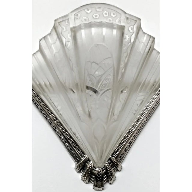 French Art Deco Wall Sconces Signed by Frontisi - a Pair For Sale - Image 4 of 9