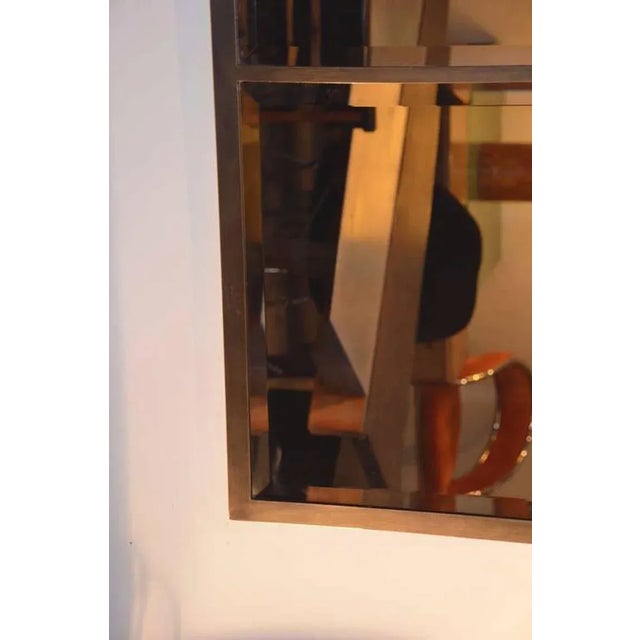 Metal Contemporary Design Frères Solid Brass Beveled 'Quadrature' Mirrors - a Pair For Sale - Image 7 of 9