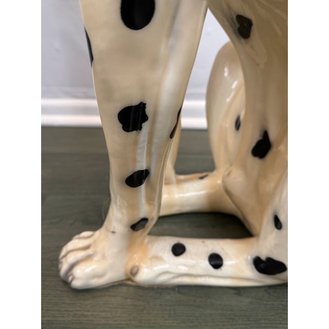 Ceramic Large Mid-Century Dalmatian Dog Sculpture Hand-Painted Ceramic Figure For Sale - Image 7 of 12