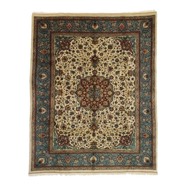 Vintage Persian Tabriz Rug - 09'00 X 11'03 For Sale