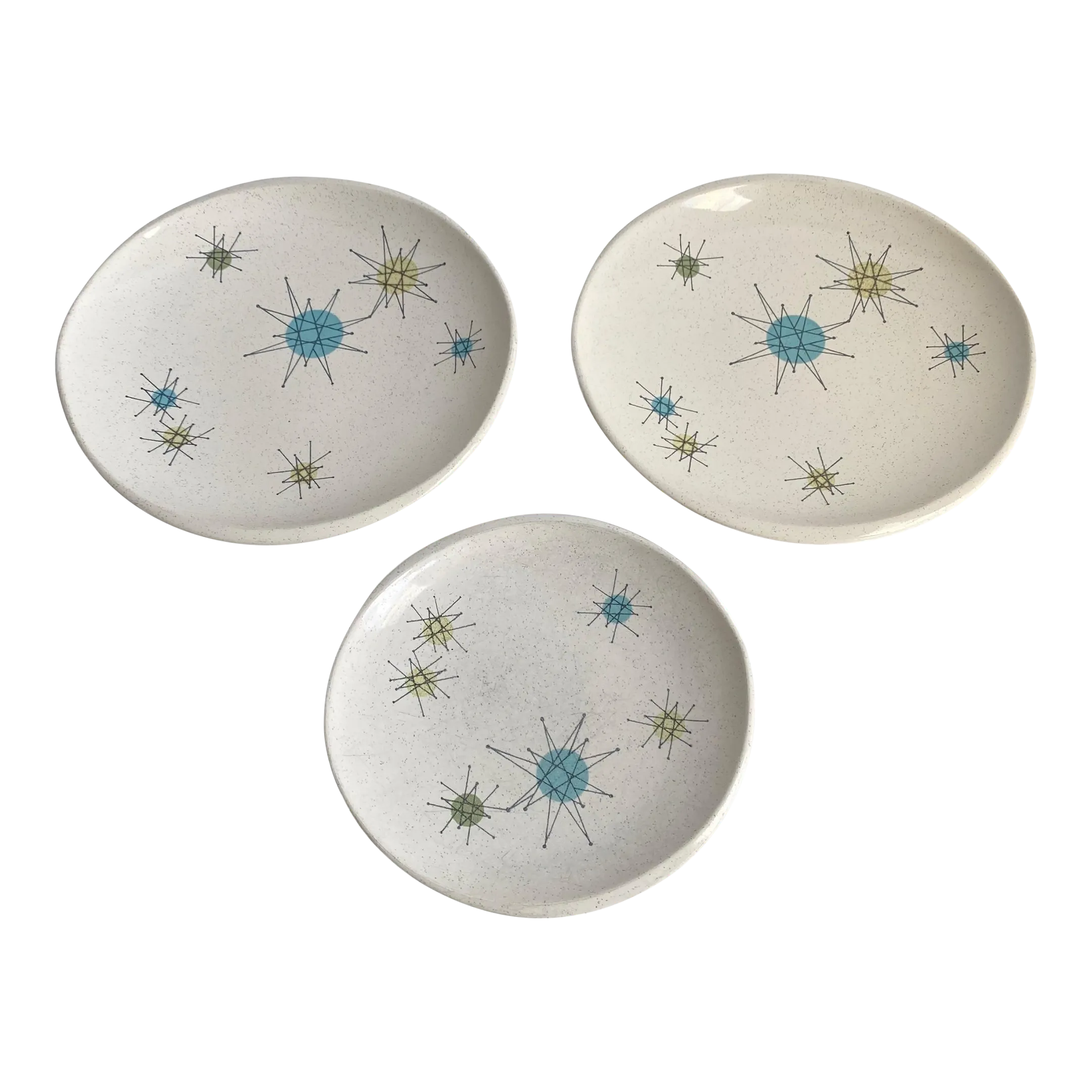 Mid Century Modern 1950s Franciscan Starburst Salad Desert Plates