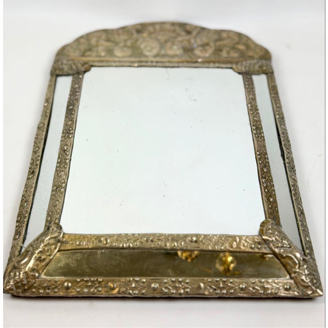 Antique Repousse Faceted Vanity Mirror, 1890s For Sale - Image 10 of 13