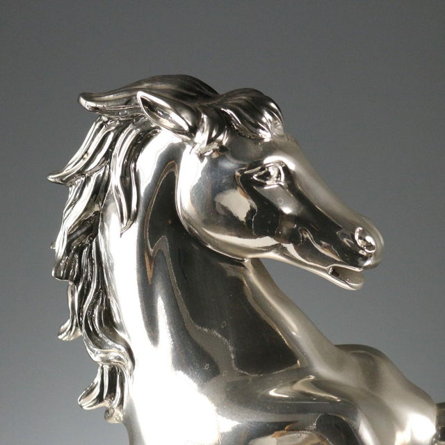 Silver-Plate Sculpture Clock from Ottaviani Manufacture For Sale - Image 3 of 8