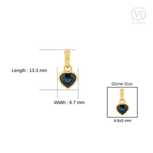 Heart-Shaped Blue Sapphire Bezel Set Solitaire Pendant in 14k Yellow Gold For Sale - Image 10 of 14